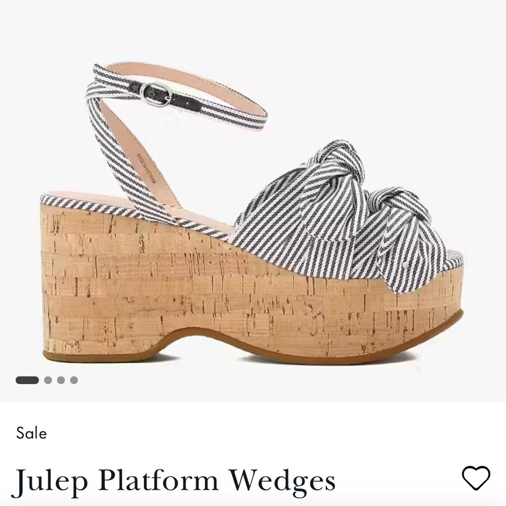 NEW! Kate Spade Julep Striped Black and White Wedges size 9.5